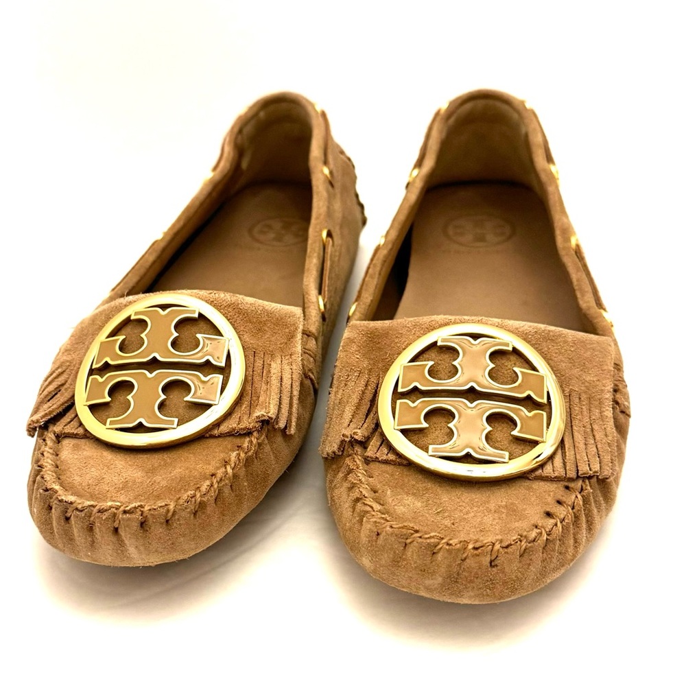 Tory Burch Alexandra Womens Suede Leather Fringe Moccasins Loafers
